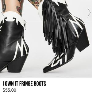 Dolls Kill “I OWN IT FRINGE BOOTS”  8.5